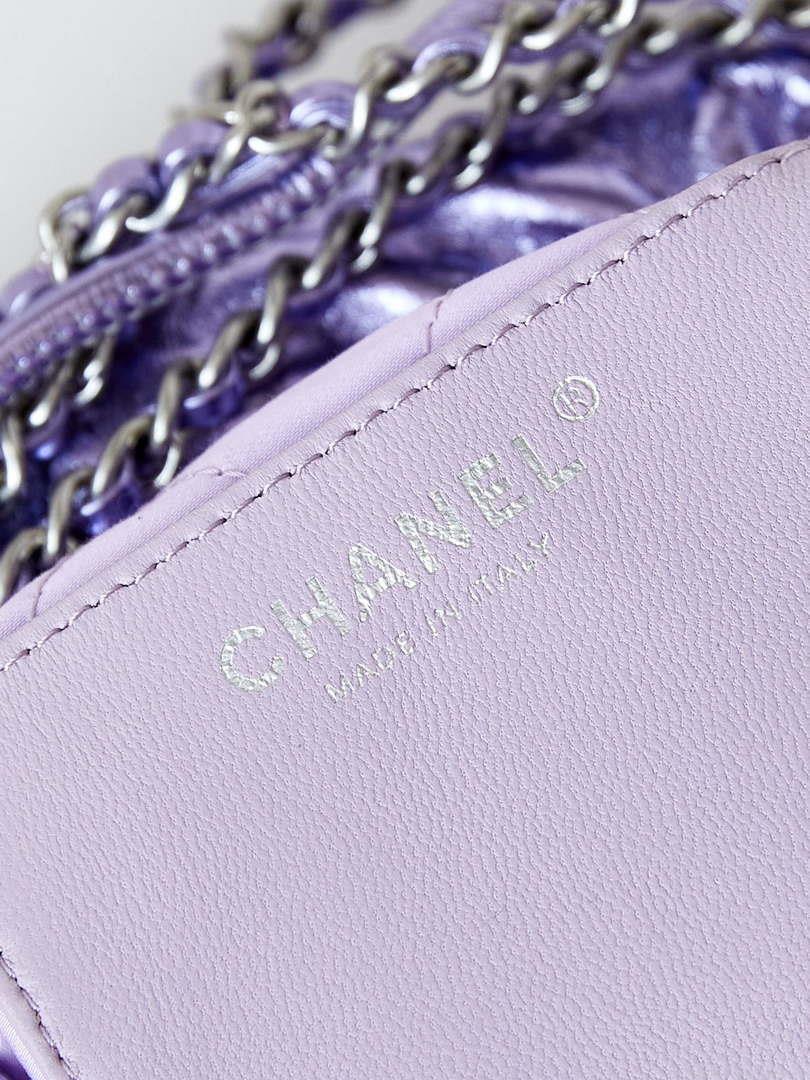 Chanel AS3980 22 Mini Handbag Fantasy color Calfskin & Gold-Tone Metal Purple