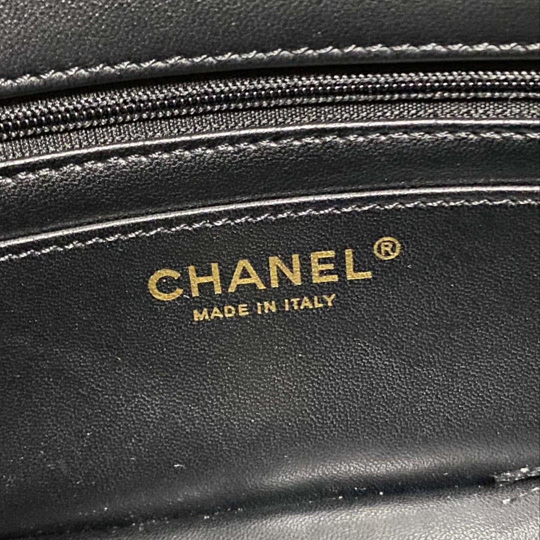 Chanel AS2431 Mini flap Mirror Calfskin & Gold-Tone Metal Black