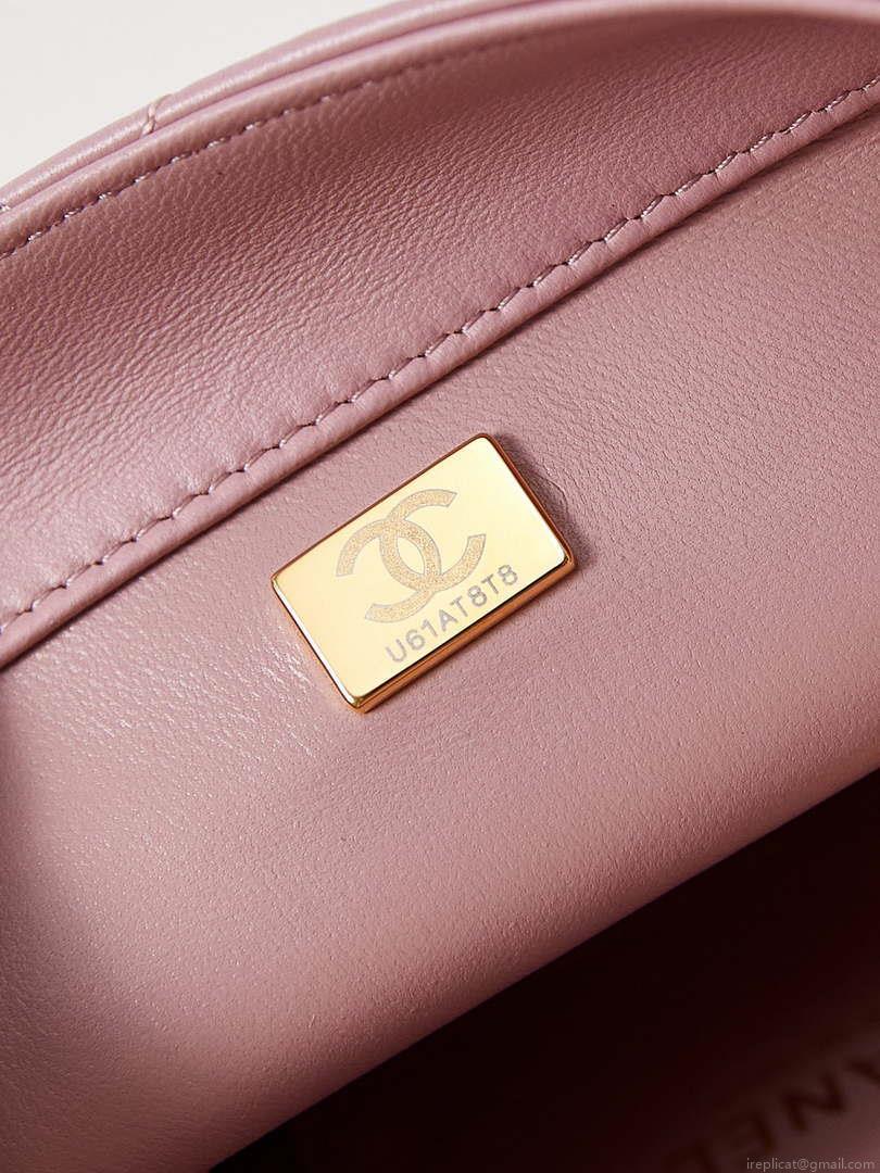 Chanel AS5011 Flap bag Shiny Lambskin Imitation Pearls & Gold-Tone Metal Pink