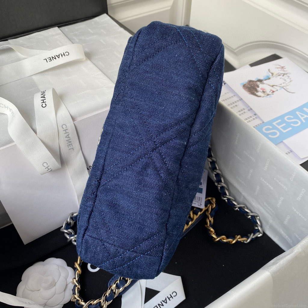 Chanel AS1160 Chanel 19 Handbag Lambskin Navy Blue