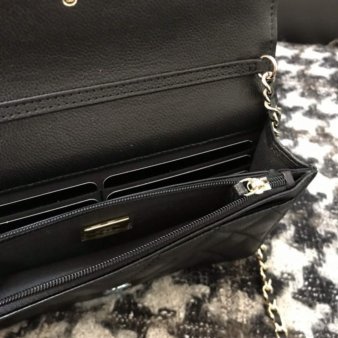 Chanel A68060 Wallet on Chain bag Grained Calfskin gold Black