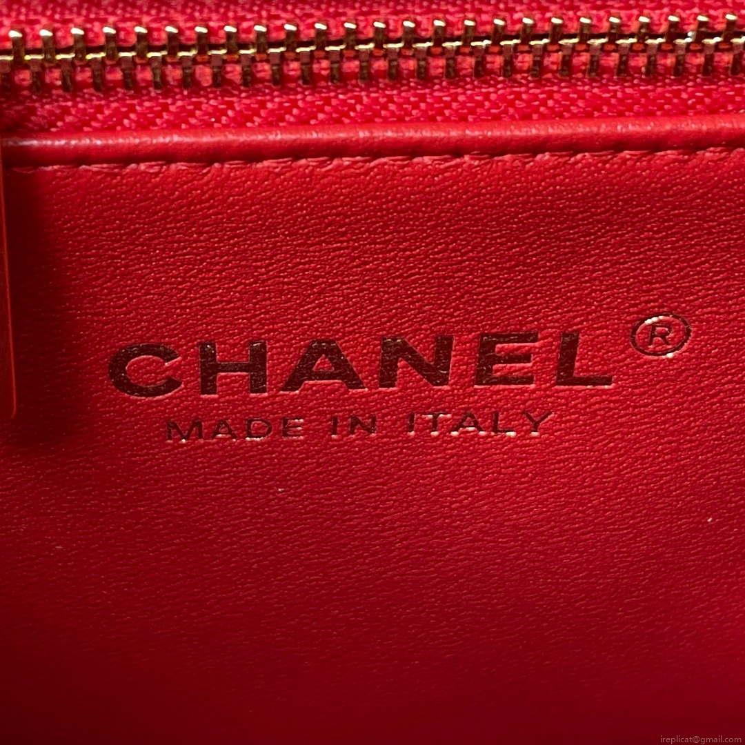 Chanel AS4306 Small Flap bag with Handle Lambskin Red