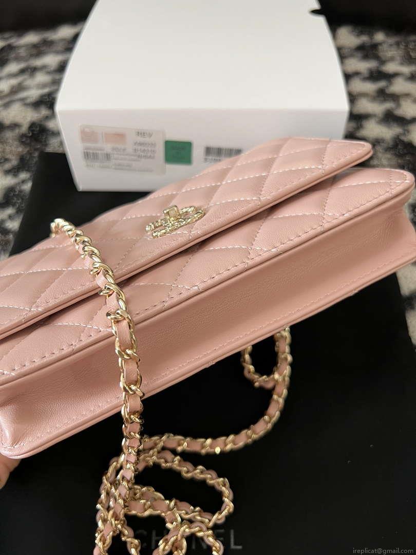 Chanel A96033 Woc Wallet on Chain With Small flower Handle Pink Lambskin