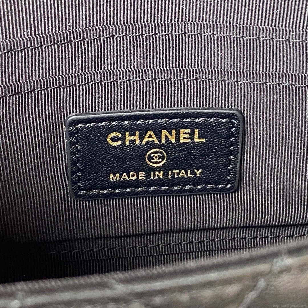 Chanel AP3513 Woc Clutch With Chain lambskin Imitation Pearls Enamel & Gold Black