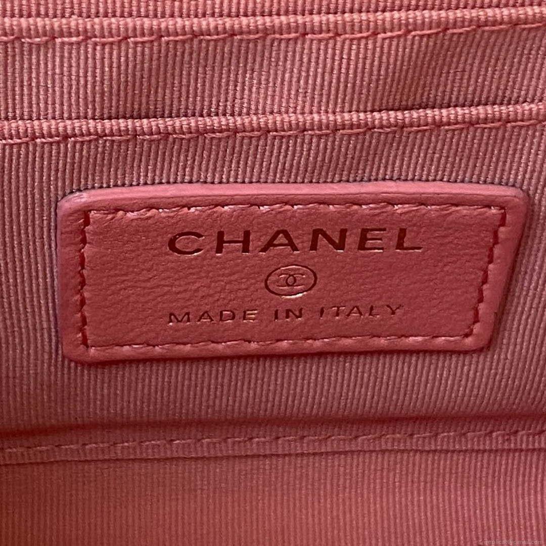 Chanel AP3513 Woc Clutch With Chain lambskin Imitation Pearls Enamel & Gold Pink