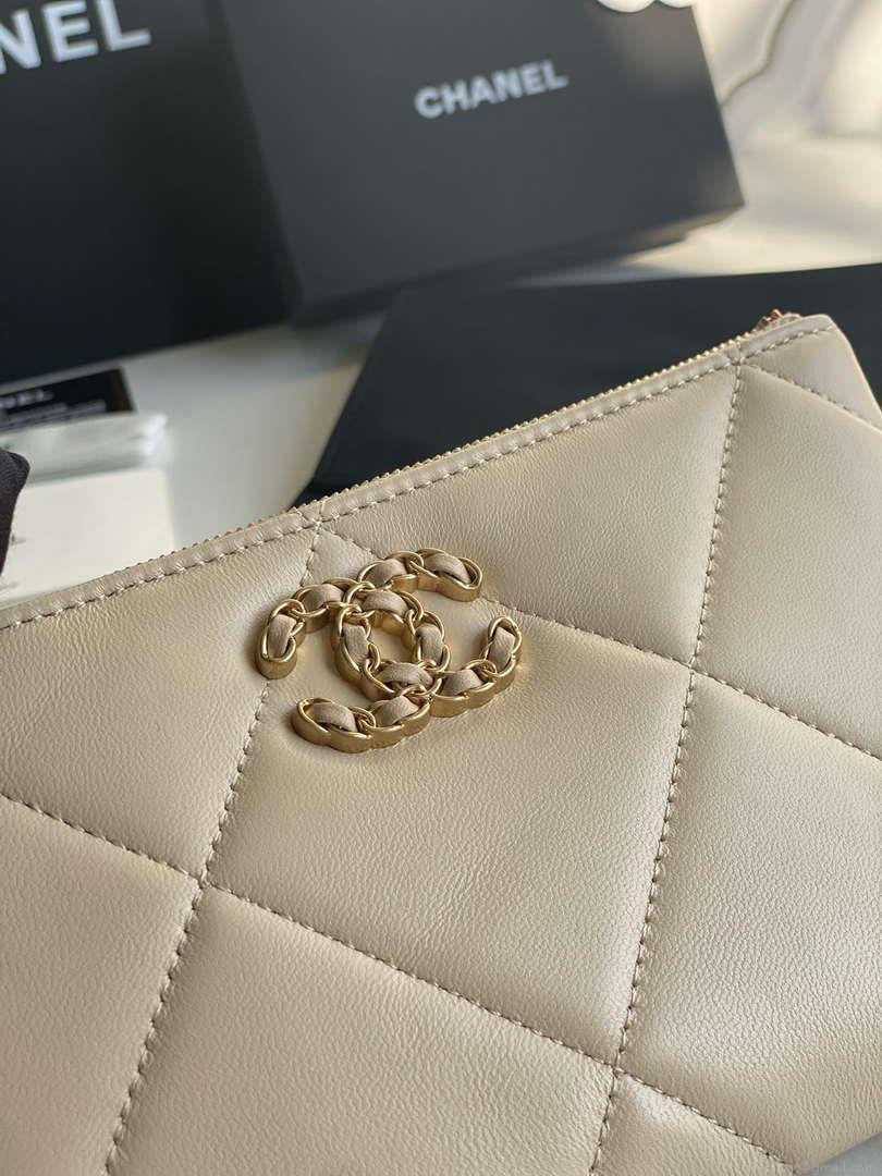 Chanel AP1059 Pouche Lambskin bag Wallet Card Holder Beige