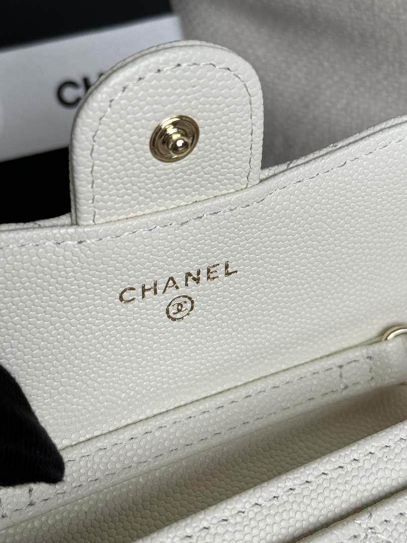 Chanel A81081 Wallet on Chain Shiny Calfskin White