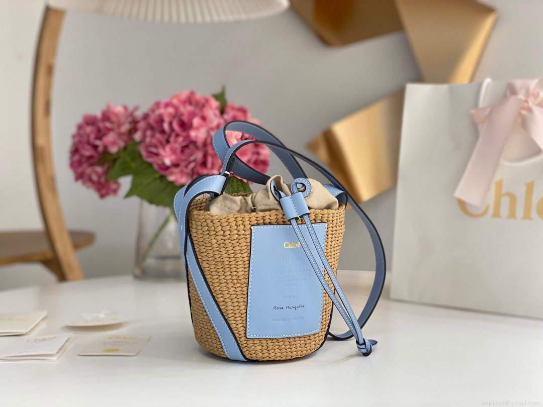 Chloé CHC22SS391G56101 Small Basket Tote Bag Blue