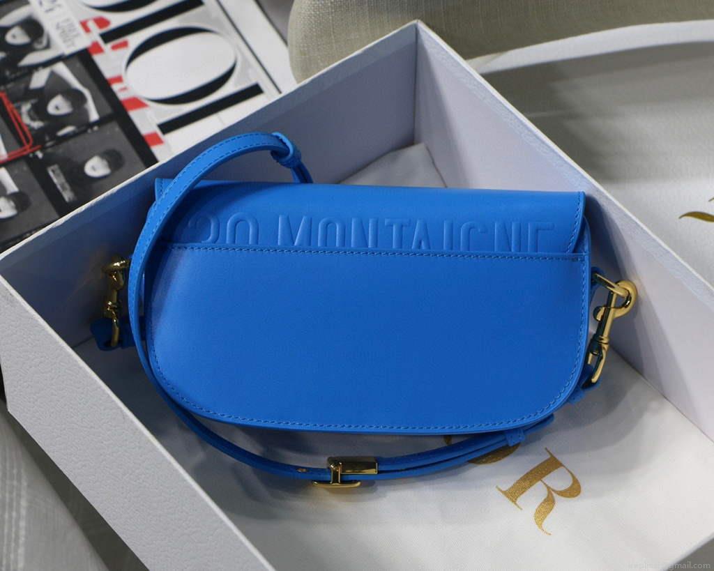 Dior M9327 dior Bobby bag East West Box Calfskin Blue