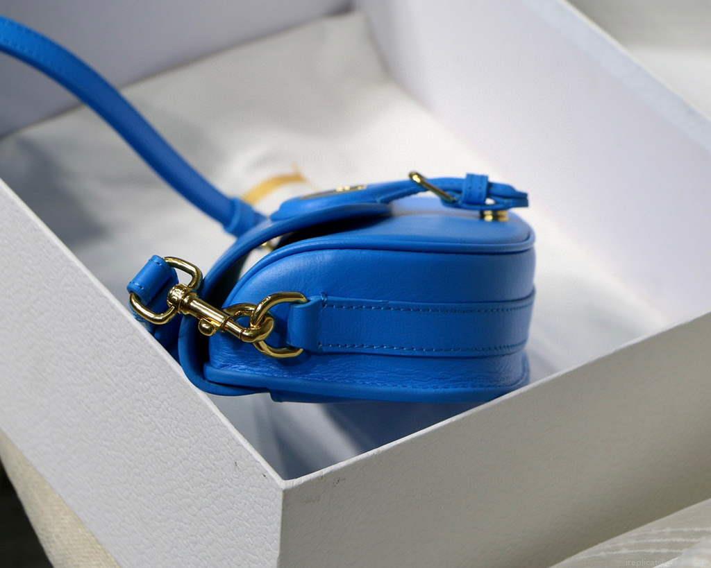 Dior M9327 dior Bobby bag East West Box Calfskin Blue