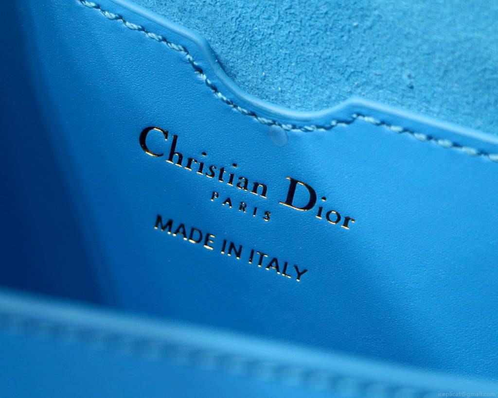Dior M9327 dior Bobby bag East West Box Calfskin Blue