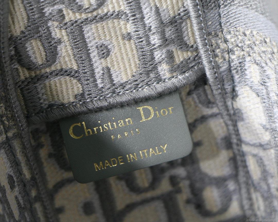 Dior M1241 Small Diorcamp Bag Gray Dior Oblique Embroidery
