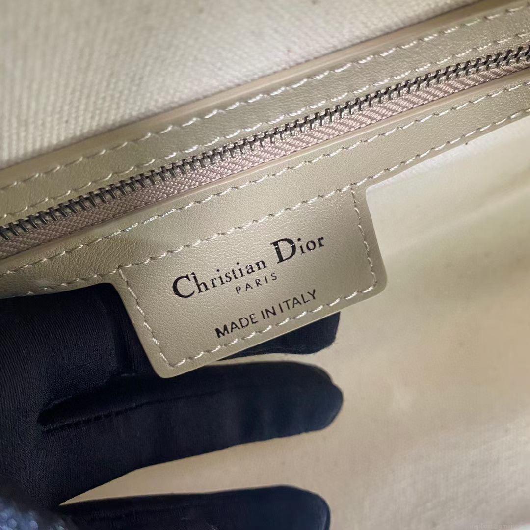 Dior M6202 Medium Vibe Zip Bowling Bag Apricot