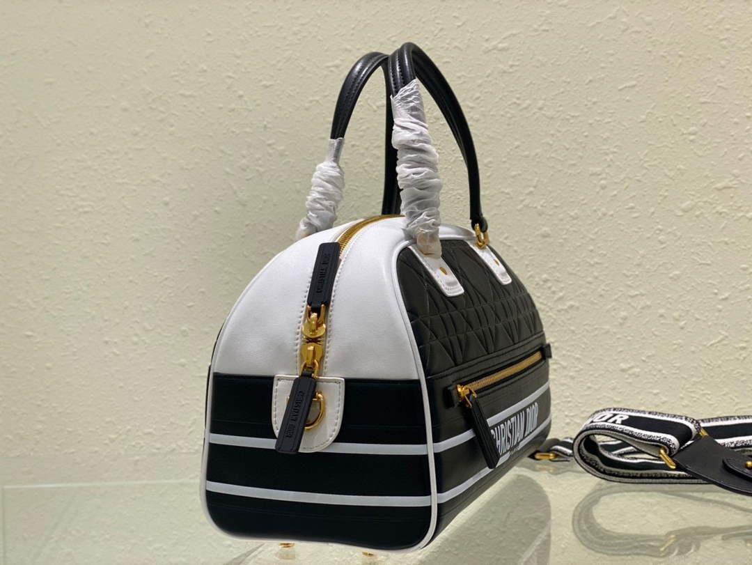 Dior M6202 Medium Vibe Zip Bowling Bag Black