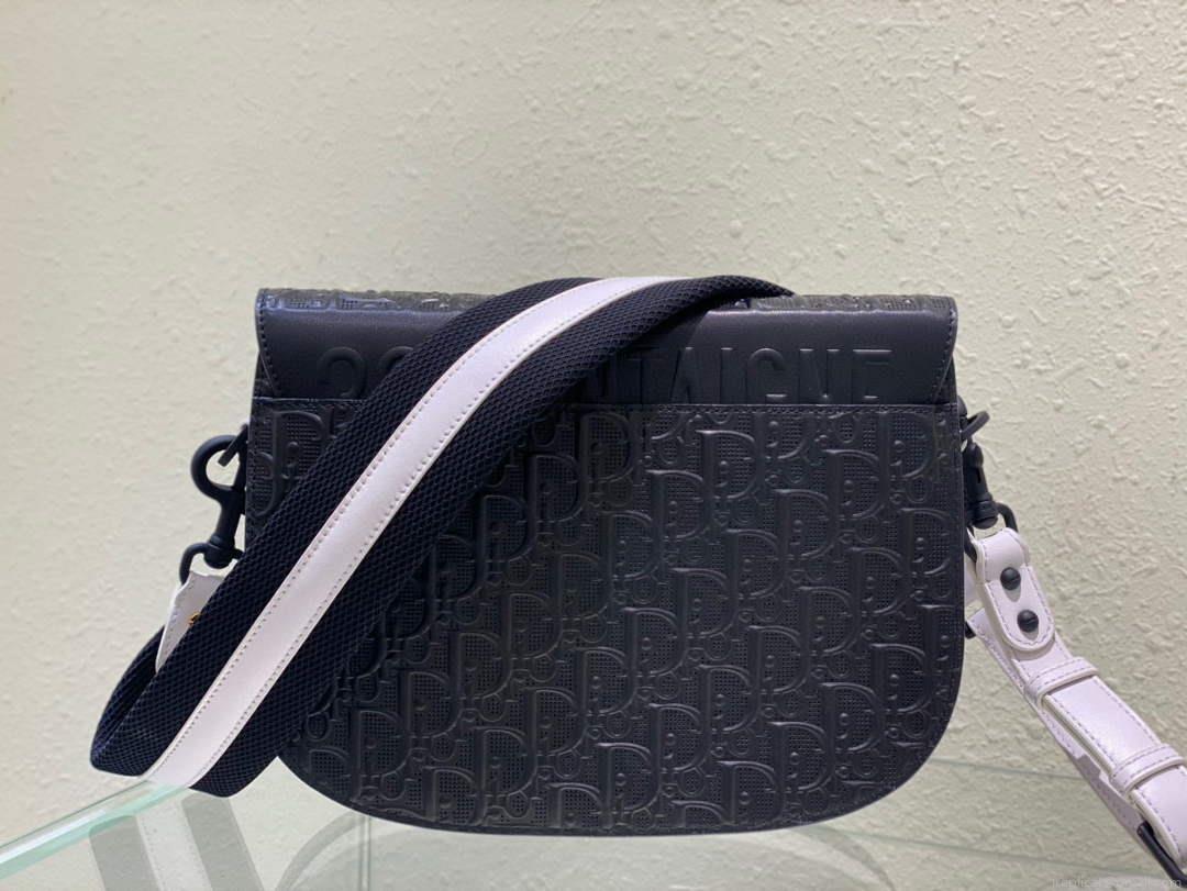 Dior Bobby Bag Medium Perforated M9319 Black calfskin with Dior Oblique motif