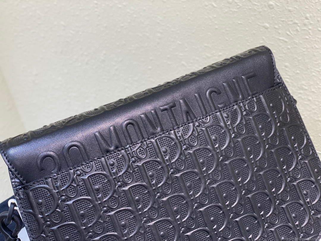 Dior Bobby Bag Medium Perforated M9319 Black calfskin with Dior Oblique motif