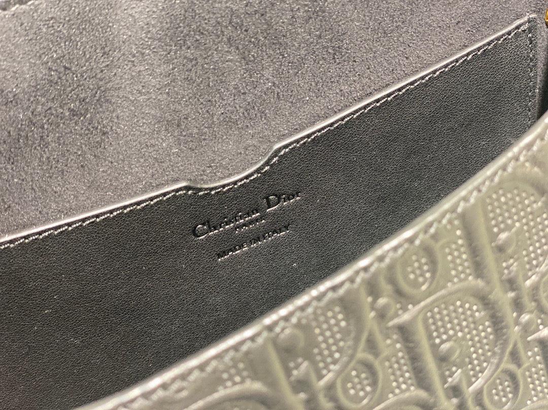 Dior Bobby Bag Medium Perforated M9319 Black calfskin with Dior Oblique motif
