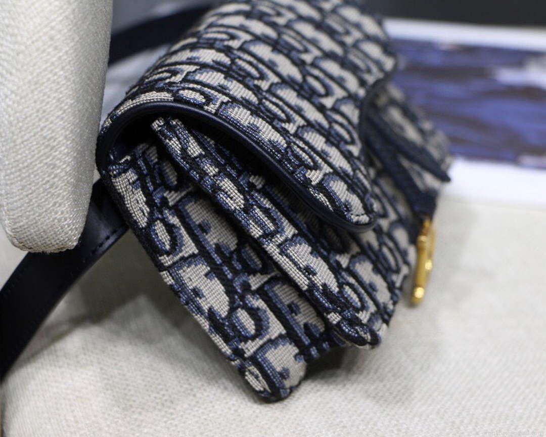 Dior Saddle Belt Bag S5619 Blue Dior Oblique Jacquard