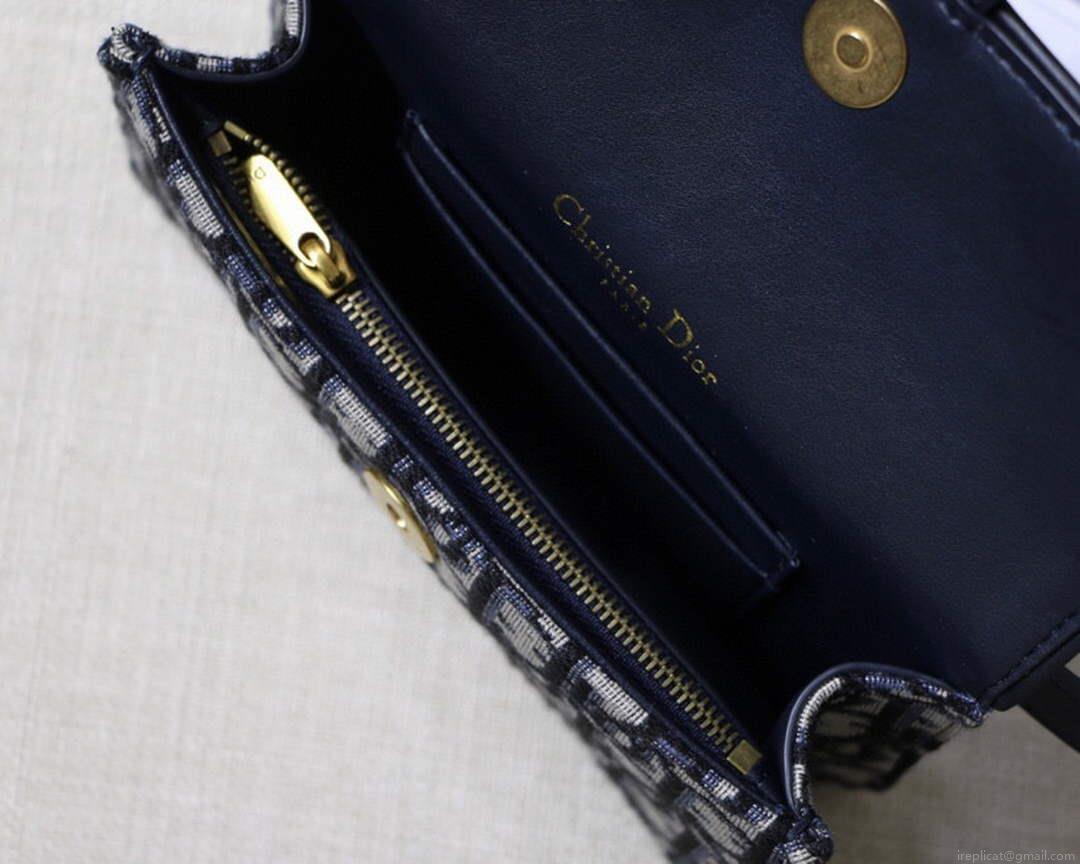 Dior Saddle Belt Bag S5619 Blue Dior Oblique Jacquard
