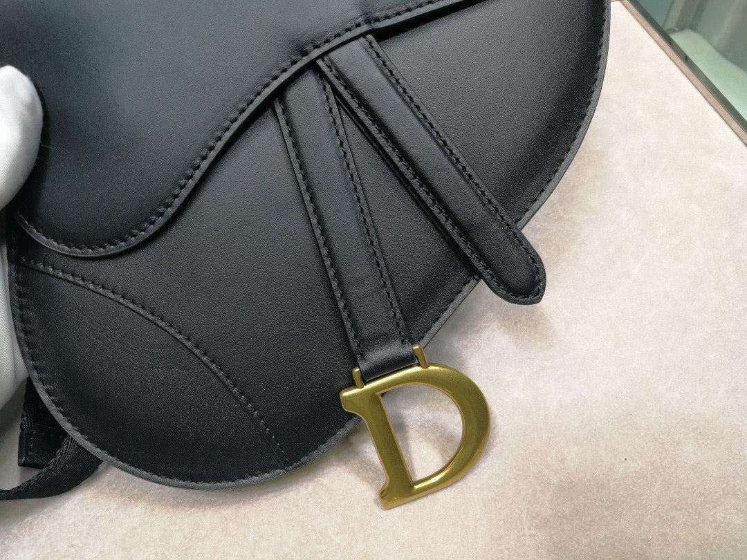 Dior Saddle Belt Bag S5632 Black Goat leather