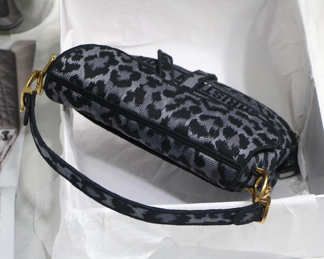 Dior Saddle Bag M0446 Gray Mizza Embroidery