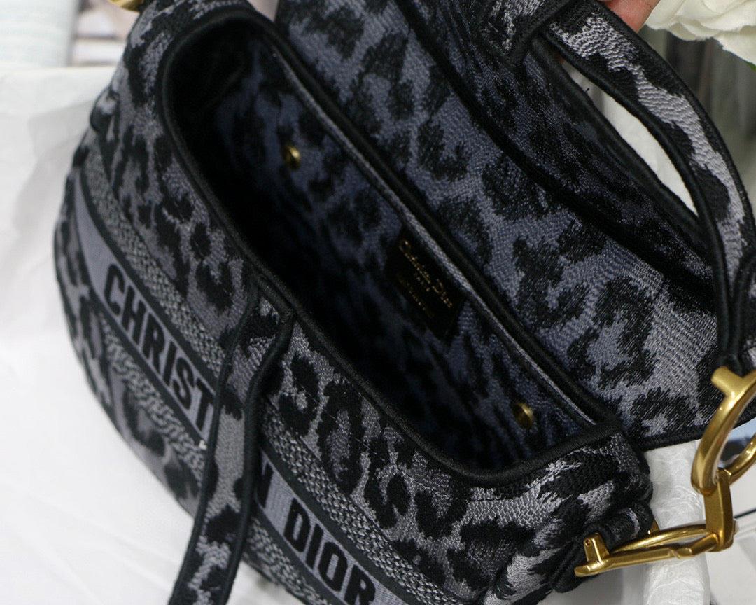 Dior Saddle Bag M0446 Gray Mizza Embroidery