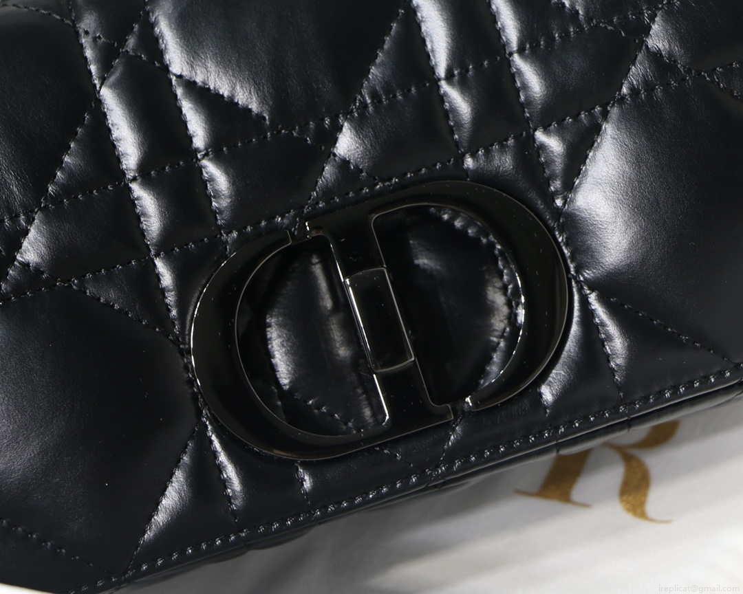 Dior M9241 Small Quilted Macrocannage Calfskin Black