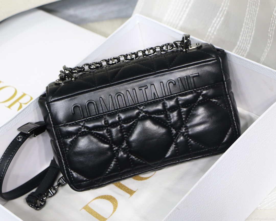 Dior M9241 Small Quilted Macrocannage Calfskin Black