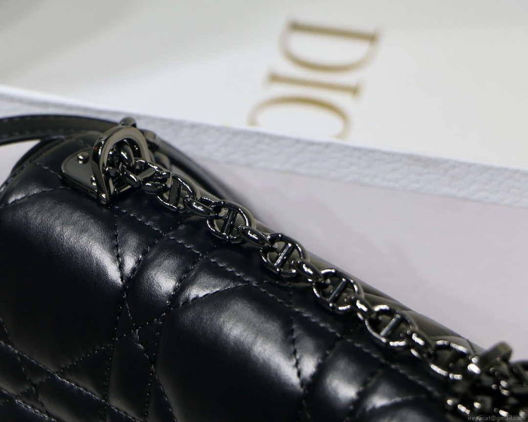 Dior M9241 Small Quilted Macrocannage Calfskin Black