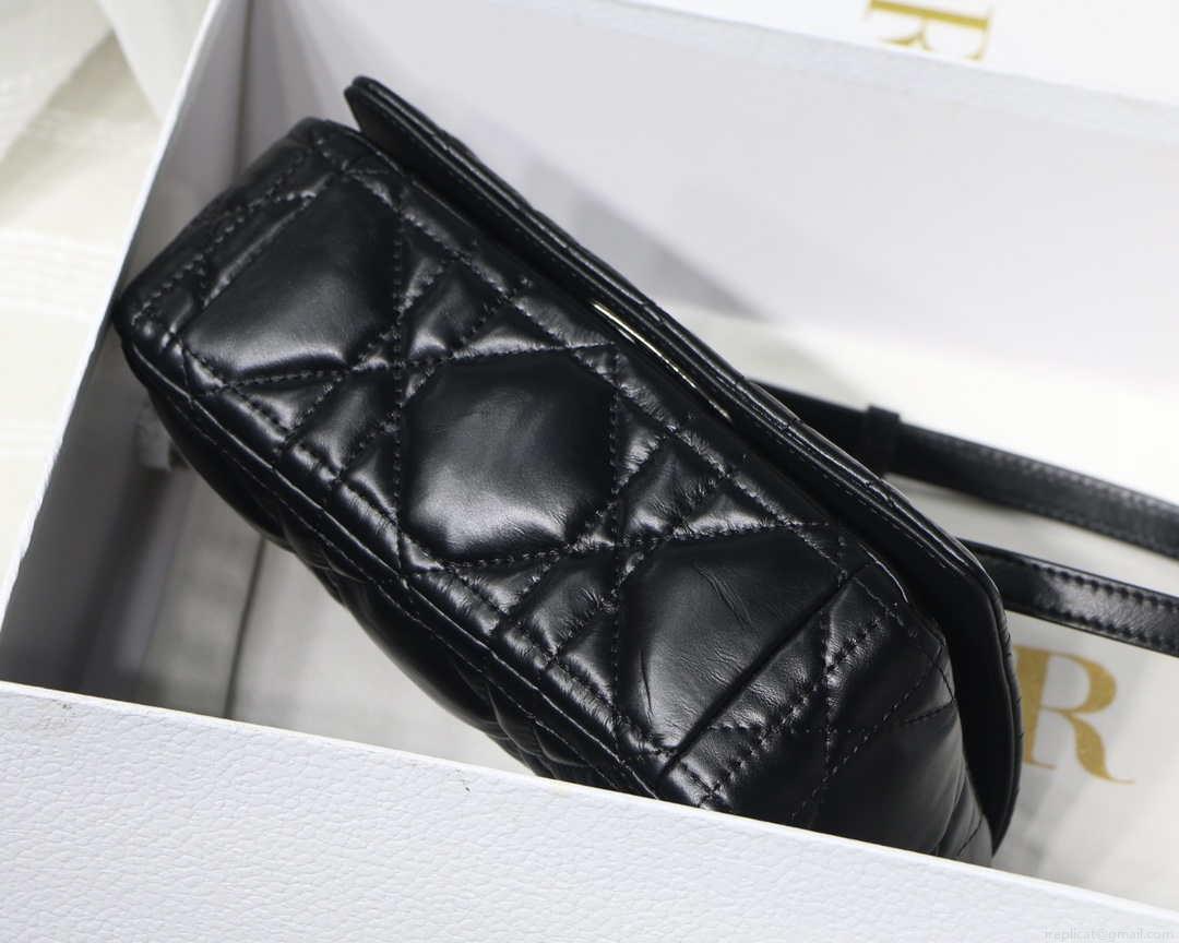 Dior M9241 Small Quilted Macrocannage Calfskin Black