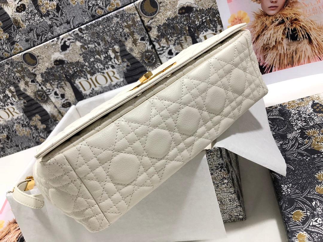 Dior Large Caro Bag M9243 Calfskin white Gold
