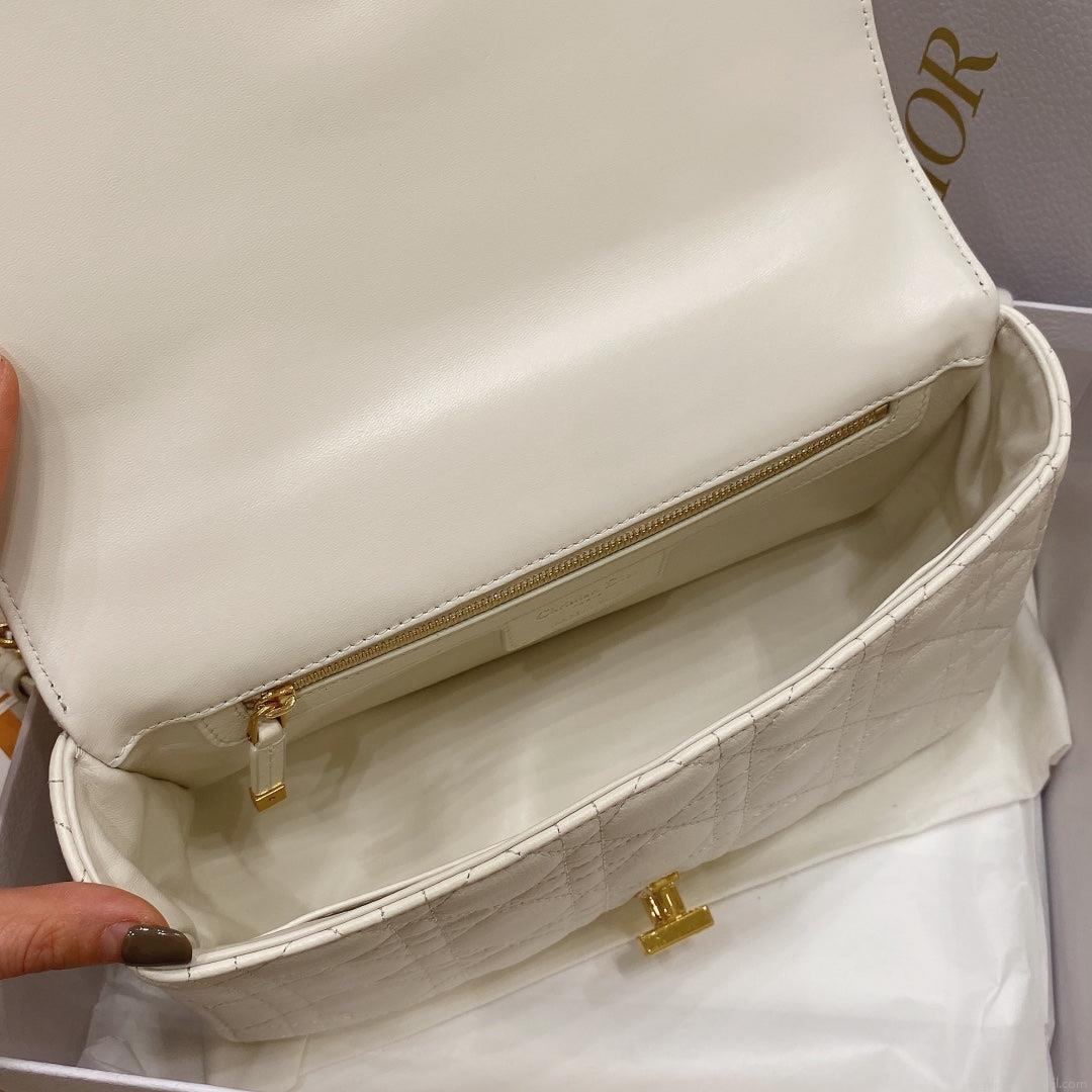 Dior Medium Caro Bag Calfskin M9242 White