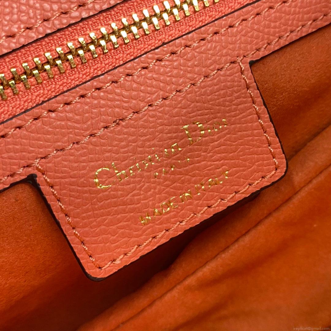 Dior M0446 Dior Saddle Bag Orange Grained Calfskin Purple logo