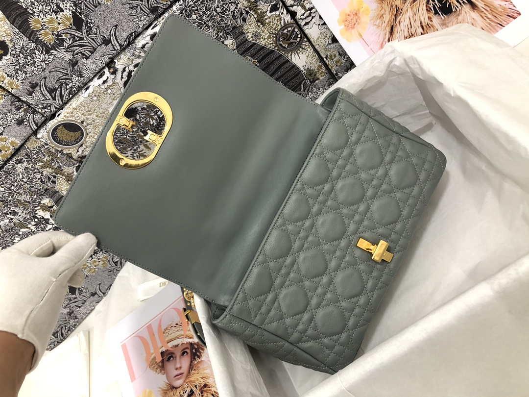 Dior Medium Caro Bag Calfskin M9242 Gray