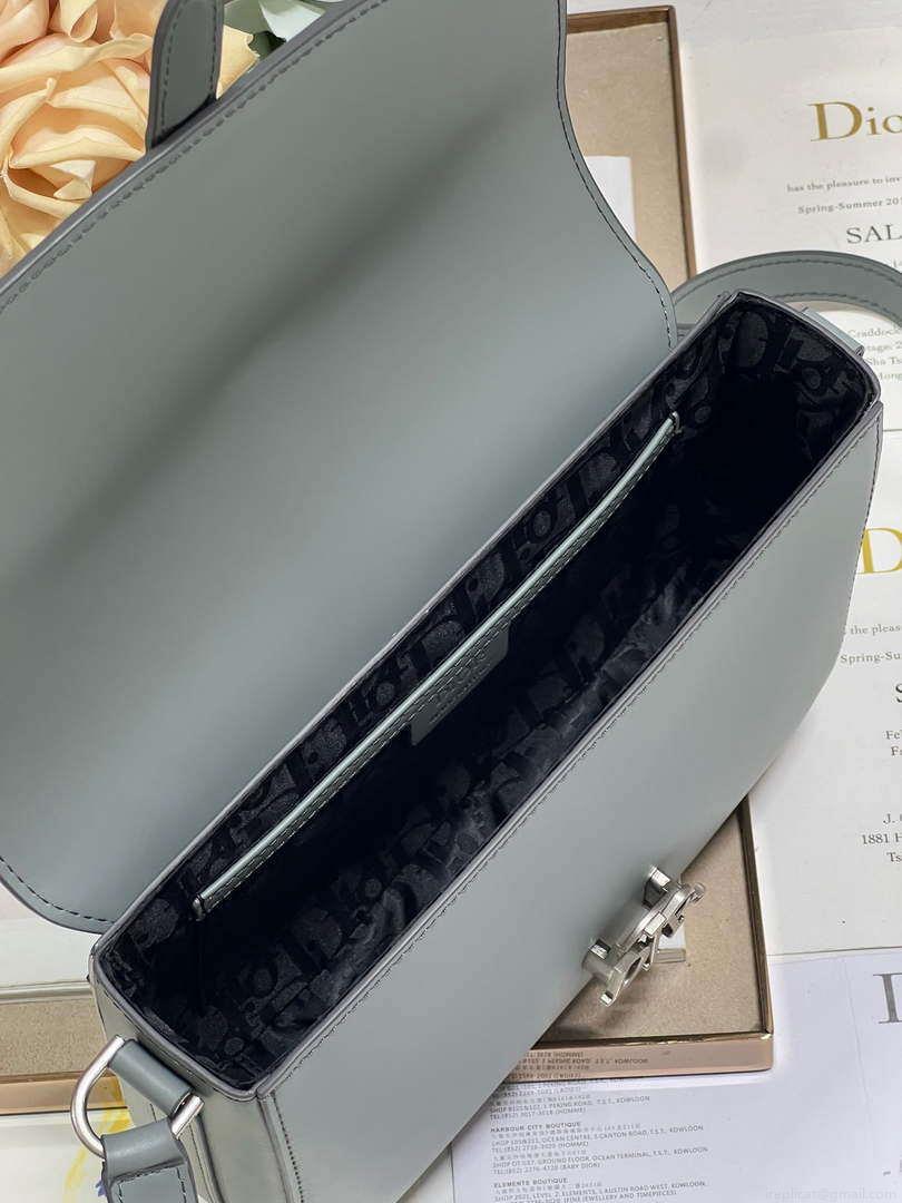 Dior M0051 Crossbody Men Bag Smooth Calfskin Gray