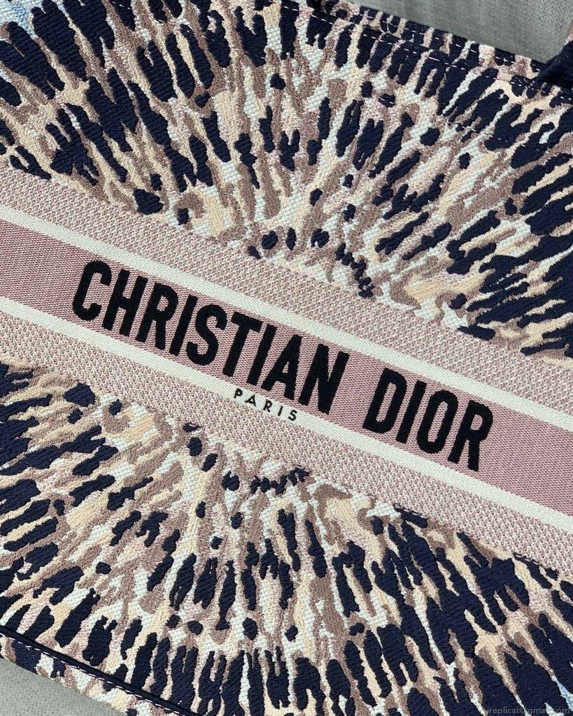 Dior Book Tote M1286 Black Multicolor Tie Dior Embroidery