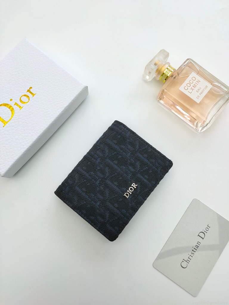 Dior Dior Wallet Mini Lady Blue S0178 Dior Oblique Jacquard Black