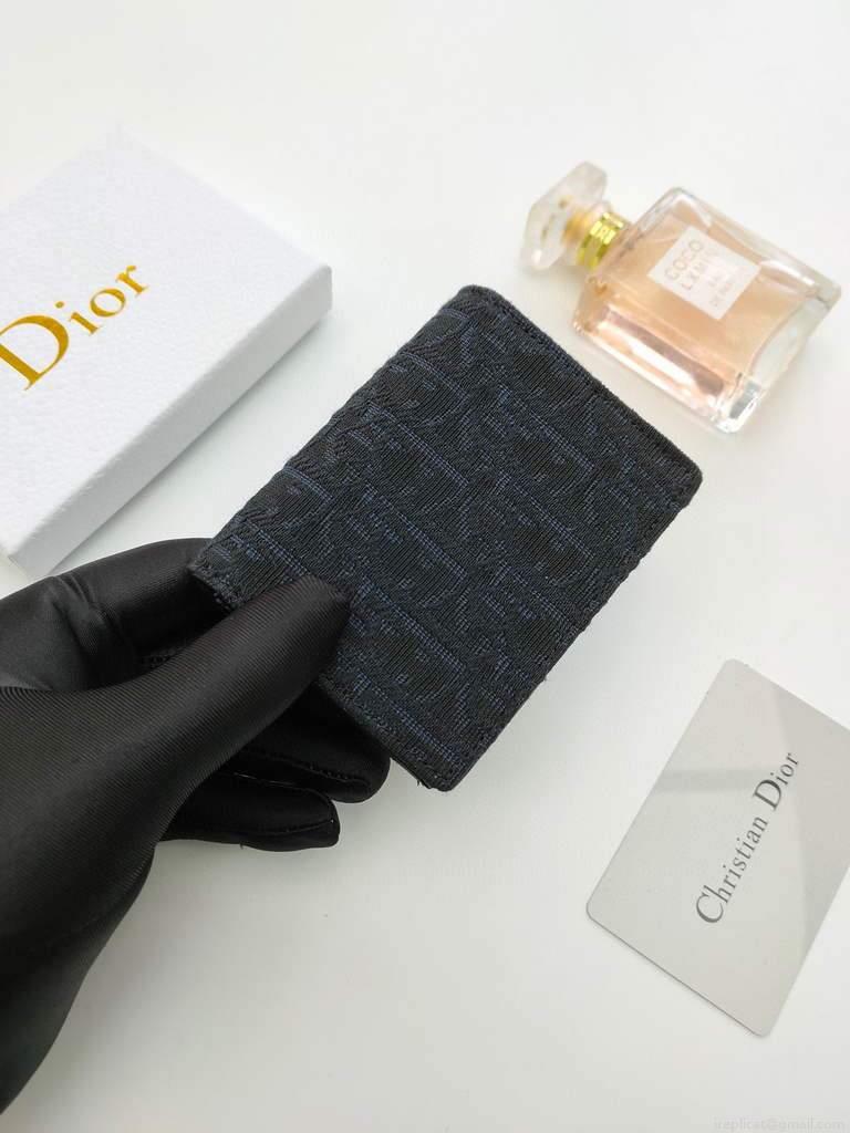 Dior Dior Wallet Mini Lady Blue S0178 Dior Oblique Jacquard Black