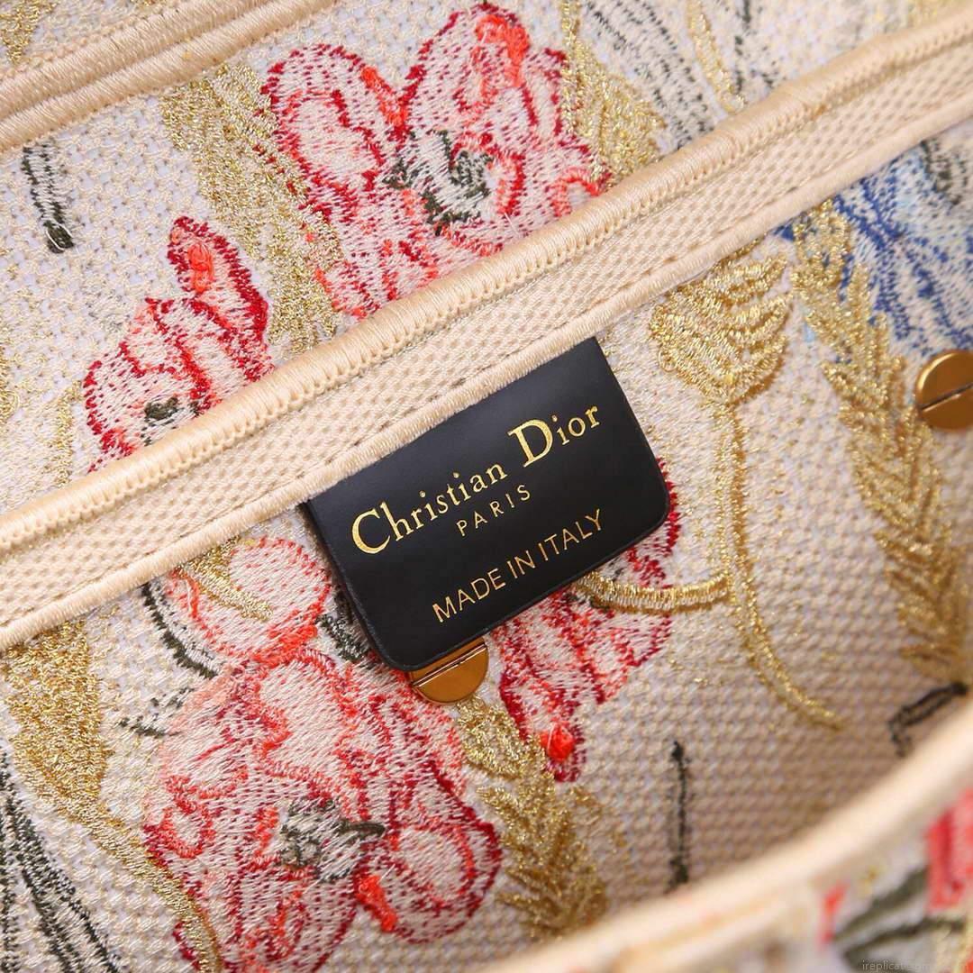 Dior M0446 Dior Multicolor Flowers Embroidery Saddle Bag