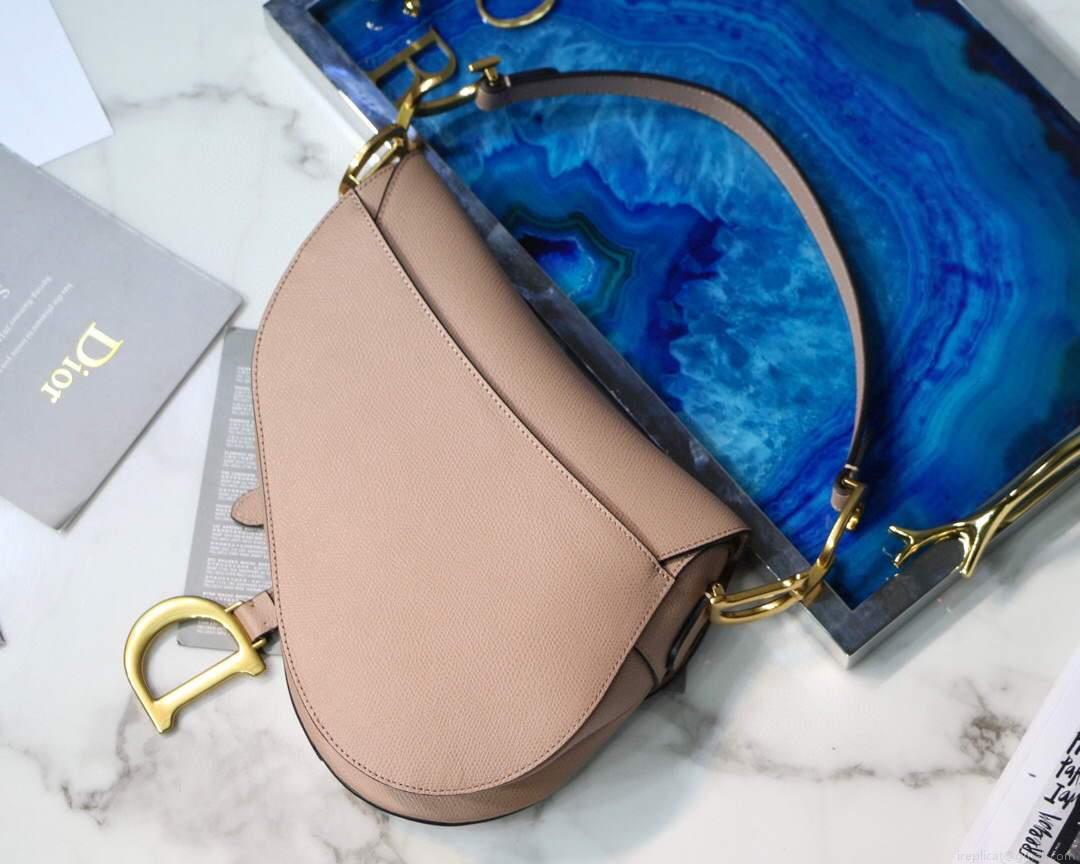 Dior M0446 Dior Saddle Bag M0447 Apricot Grained Calfskin