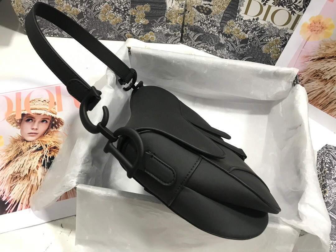 Dior M0446 Dior Saddle Bag M0447 Black Ultramatte Calfskin