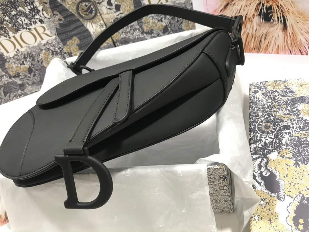 Dior M0446 Dior Saddle Bag M0447 Black Ultramatte Calfskin
