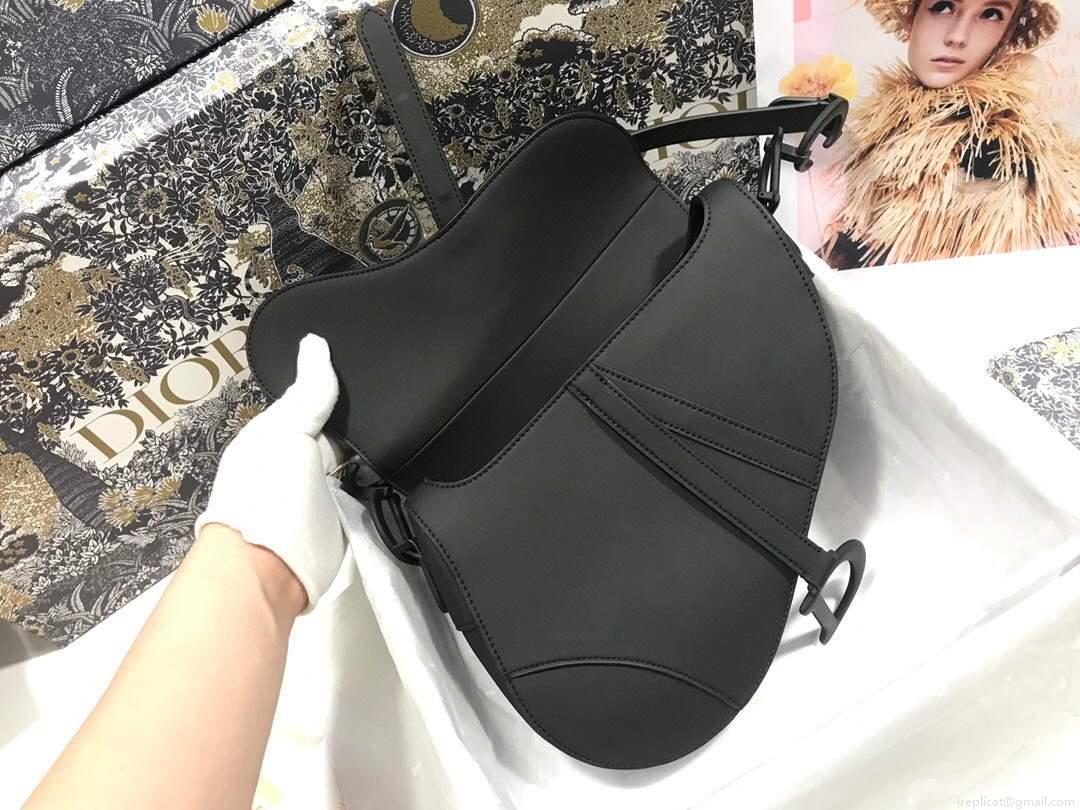Dior M0446 Dior Saddle Bag M0447 Black Ultramatte Calfskin