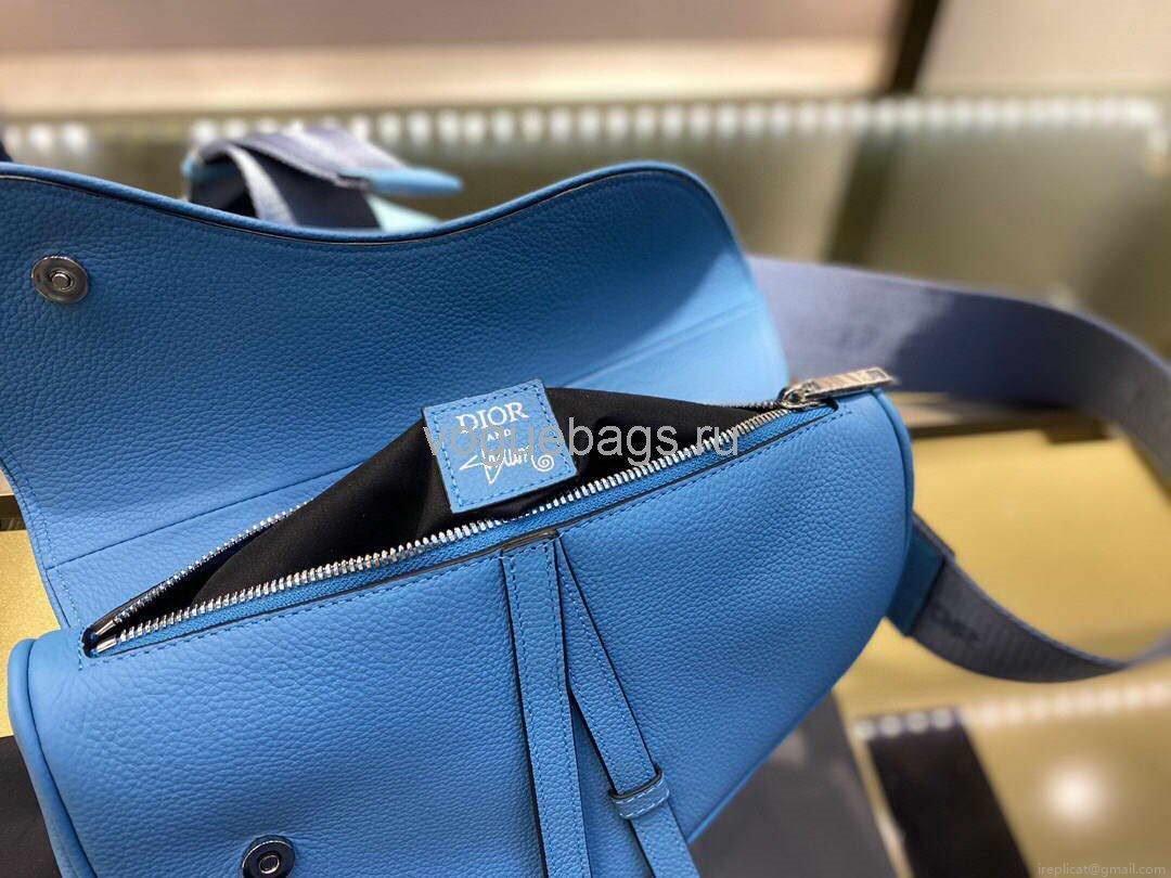 Dior M0446 Saddle Bag Dior Blue Calfskin Bag