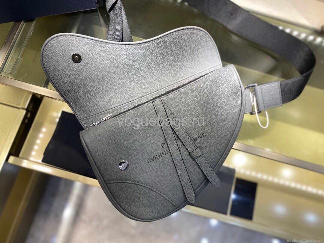 Dior M0446 Saddle Bag Dior Calfskin Bag Gray