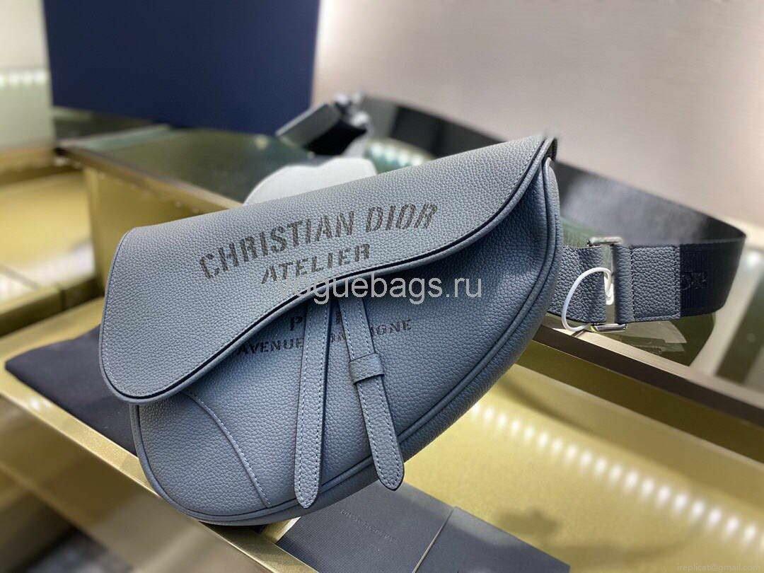 Dior M0446 Saddle Bag Dior Calfskin Bag Gray