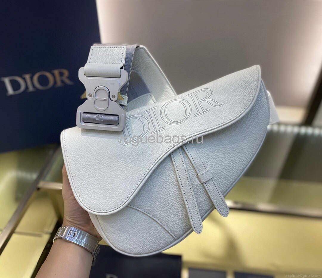 Dior M0446 Saddle Bag Dior Calfskin Bag White