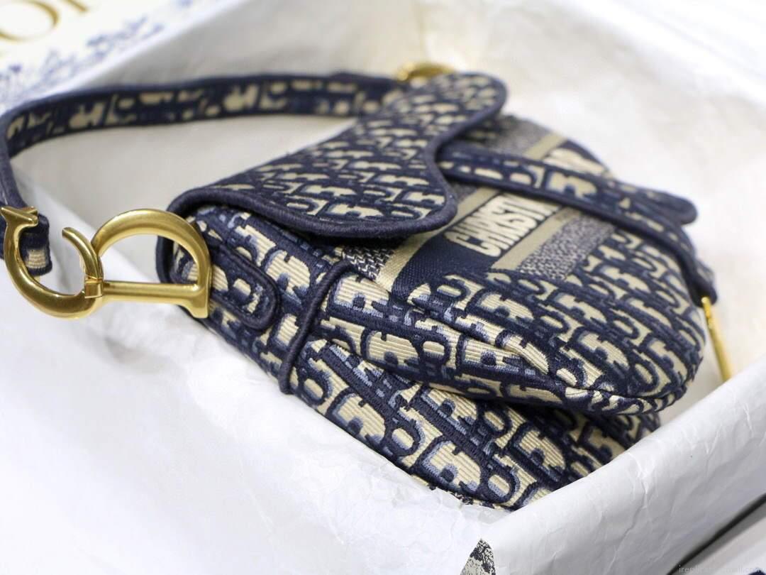 Dior M0446 Saddle Dior Oblique Pouch Belt M928 Navy Blue