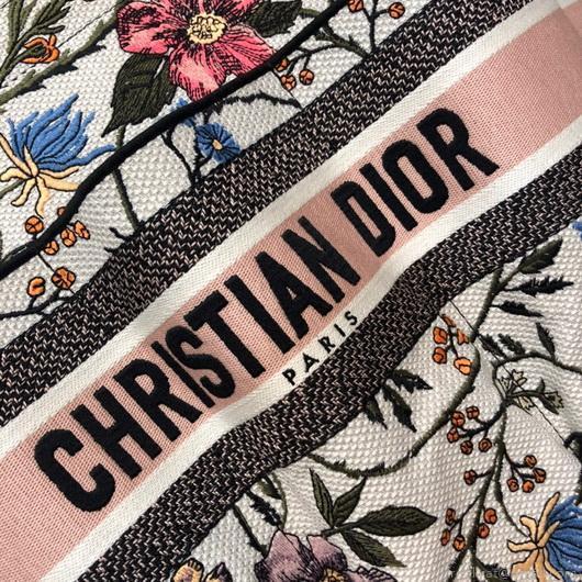 Dior M1279 Catherine Tote Bag Dior Oblique Embroidery Rosa Mutabilis