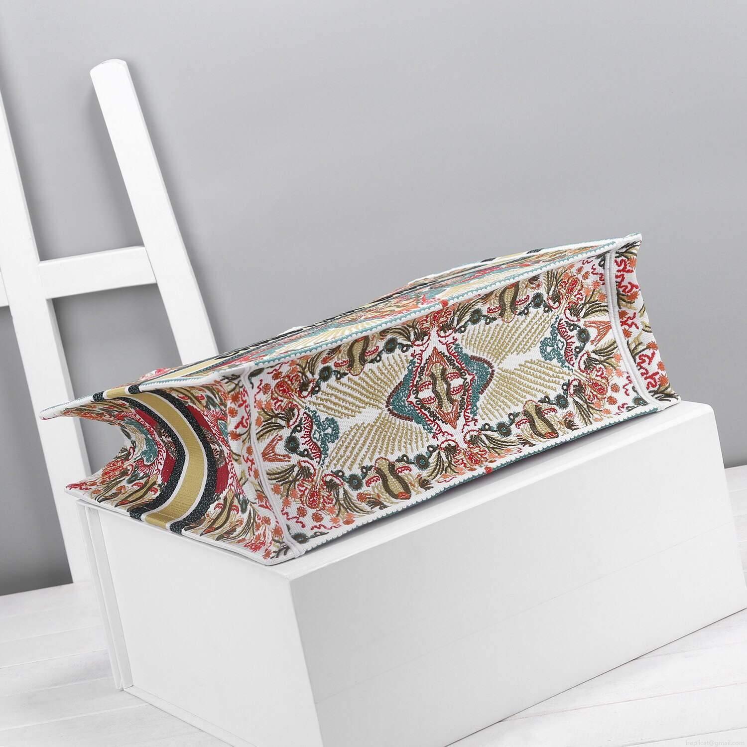 Dior M1286 Book Tote Christian Dior Multicolor Red and Green